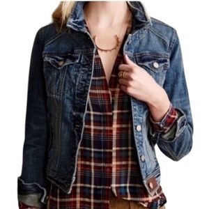 ANTHROPOLOGIE➕PILCRO & THE LETTERPRESS Distressed Embellished Denim  Jacket